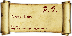 Pleva Inge névjegykártya